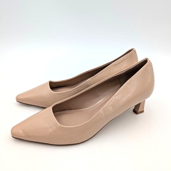 Steve Madden Nathalia Patent Leather Kitten Heels Pumps Nude Size US9.5M EU40 - Picture 1 of 11